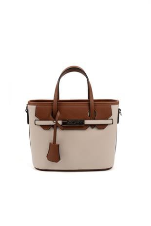 Silver & Polo Bej - Taba SP1185 Kadın El Çantası
