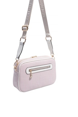 Silver & Polo SP1280 Kadın Çapraz Çanta King Desen Bordo-Kemik