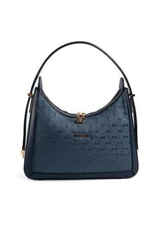 Silver & Polo SP1187 Kadın Omuz Çantası Logolu Lacivert