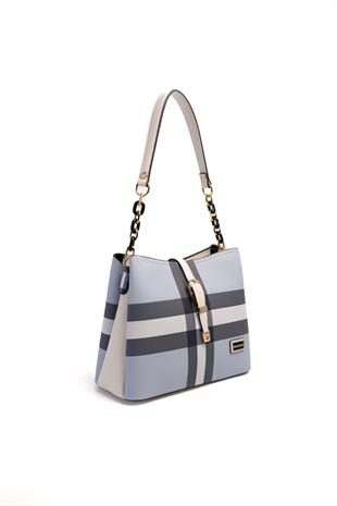 Silver & Polo Mavi - Kemik SP974 Kadın Omuz Çantası