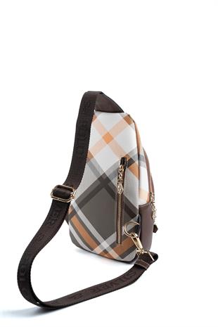 Silver & Polo Haki - Kahve SP959 Kadın Vücut Çantası