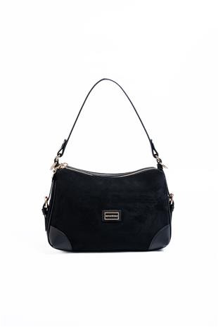 Silver & Polo SP1269 Kadın Omuz Çantası Süet Siyah-Siyah