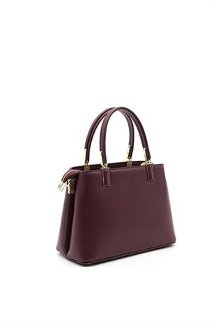 Silver & Polo SP987 Kadın El Çantası Düz Bordo-Bordo