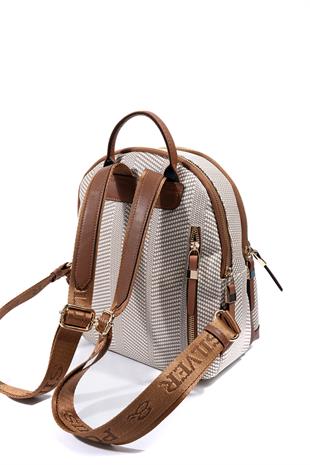 Silver & Polo SP1265 Kadın Sırt Çantası Hasır Bej-Taba