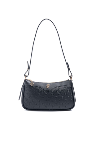 Silver & Polo SP1274 Kadın Çapraz Çanta Logolu Siyah-Siyah