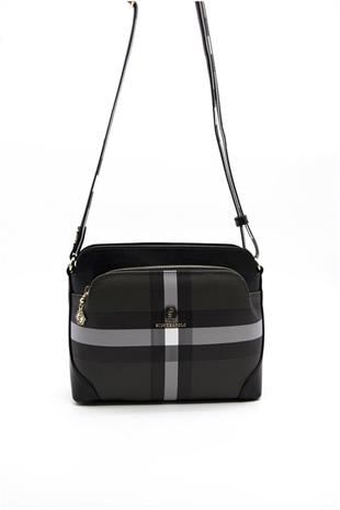Silver & Polo SP364 Kadın Çapraz Çanta Ekose Siyah