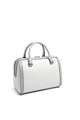 Silver & Polo SP1091 Kadın El Çantası Düz Beyaz-A.Gri