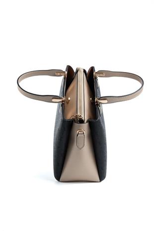 Silver & Polo SP1253 Kadın El Çantası Logolu Siyah-S.Nut