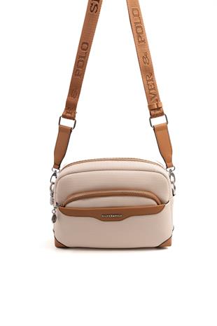 Silver & Polo Bej - A.Taba SP1201 Kadın Çapraz Çanta