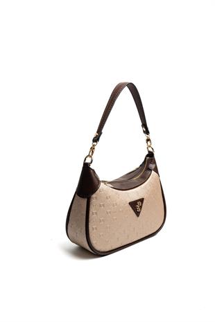 Silver & Polo SP1180 Kadın Omuz Çantası Logolu Nut-Kahve