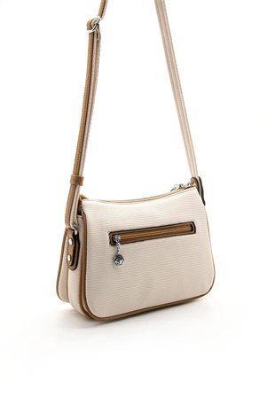 Silver & Polo SP818 Kadın Çapraz Çanta Petek Bej-A.Taba