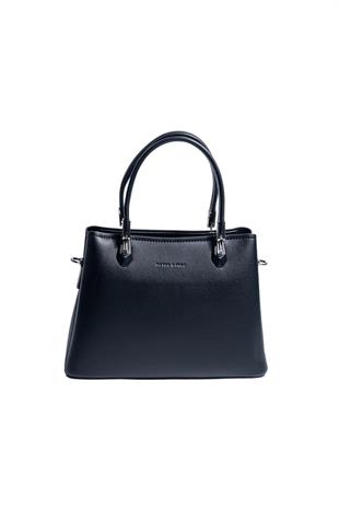 Silver & Polo SP1233 Kadın El Çantası Cilt Siyah-Siyah
