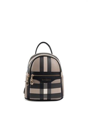 Silver & Polo SP983 Kadın Sırt Çantası Ekose Kahve-Siyah