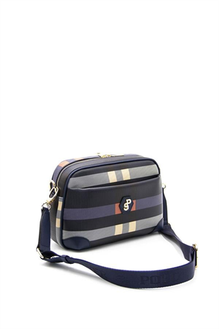 Silver & Polo SP1094 Kadın Çapraz Çanta Ekose Lacivert