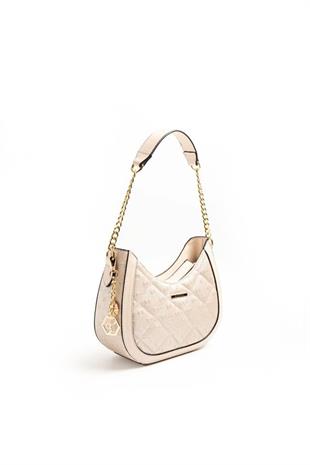 Silver & Polo SP1168 Kadın Omuz Çantası Logolu Bej