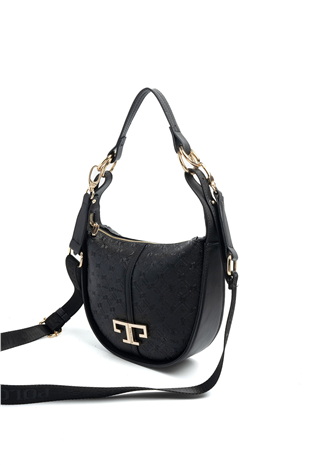 Silver & Polo SP1270 Kadın Omuz Çantası Logolu Siyah-Siyah