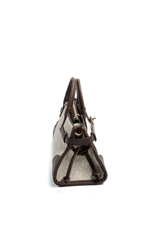 Silver & Polo SP1260 Kadın El Çantası Monogram Taş-Kahve