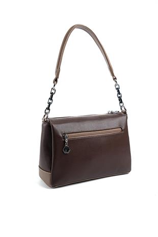 Silver & Polo SP910 Kadın Çapraz Çanta Düz Kahve-Vizon