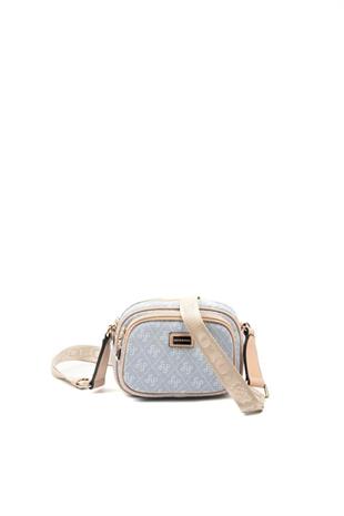 Silver & Polo SP1111 Kadın Çapraz Çanta Monogram Mavi-Ten