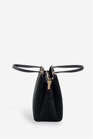 Silver & Polo SP1205 Kadın El Çantası Süet Siyah-Siyah