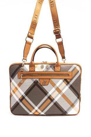 Silver & Polo SP1175 Kadın Laptop & Evrak Çantası Ekose Haki-A.Taba