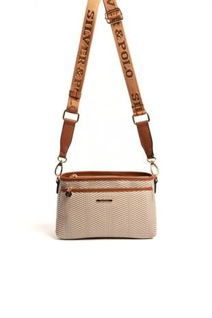 Silver & Polo Bej - Taba SP1184 Kadın Çapraz Çanta
