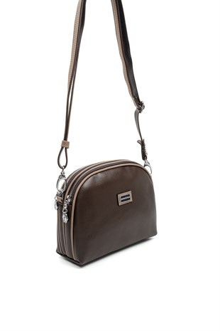 Silver & Polo SP765 Kadın Çapraz Çanta Düz Kahve-Latte