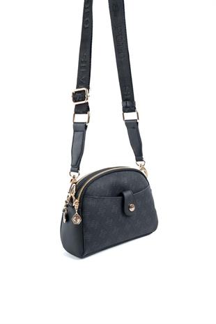 Silver & Polo SP1144 Kadın Çapraz Çanta Monogram Siyah