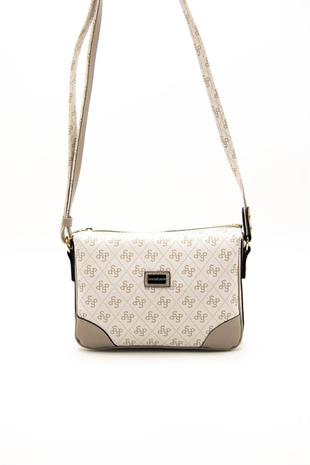 Silver & Polo SP784 Kadın Çapraz Çanta Monogram Bej-Kum