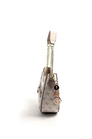Silver Polo SP1168 Kadın Omuz Çantası Monogram Bej-Kum