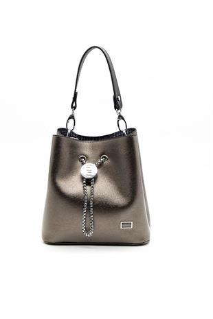 Silver & Polo SP967 Kadın Çapraz Çanta Düz Platin-Siyah