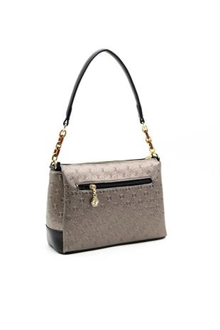 Silver & Polo SP910 Kadın Çapraz Çanta Logolu Platin-Siyah