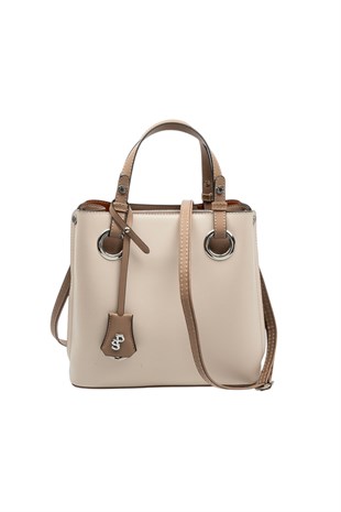 Silver & Polo SP975 Kadın El Çantası Düz Bej-Latte