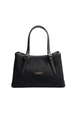 Silver & Polo SP1252 Kadın El Çantası Süet Siyah-Siyah