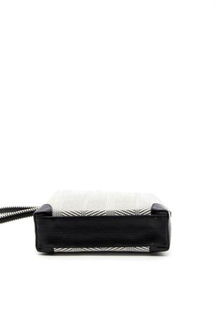 Silver & Polo SP364 Kadın Çapraz Çanta Hasır Siyah Beyaz-Siyah