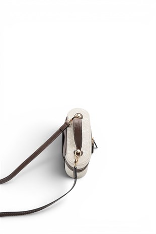 Silver Polo Taş - Kahve Monogram Kadın El Çantası SP1195