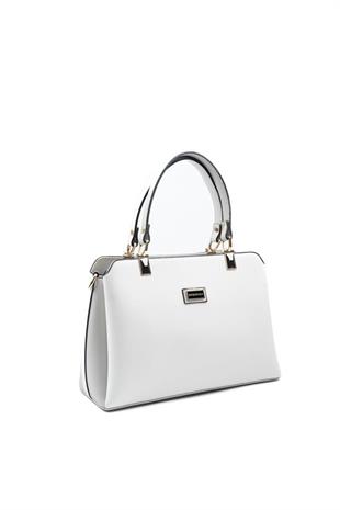 Silver & Polo SP972 Kadın El Çantası Düz Beyaz-A.Gri