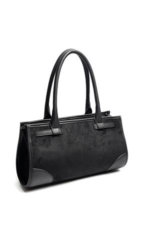 Silver & Polo SP1261 Kadın El Çantası Süet Siyah-Siyah
