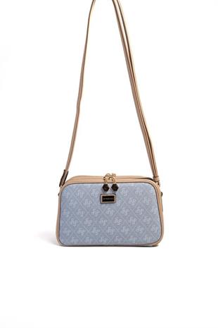 Silver & Polo SP899 Kadın Çapraz Çanta Monogram Mavi-Ten