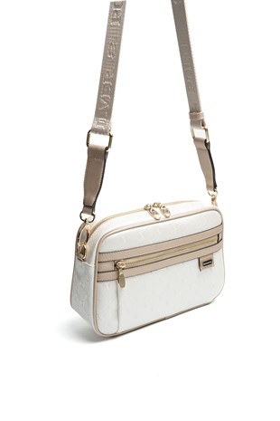 Silver & Polo SP1280 Kadın Çapraz Çanta Logolu Sedef-S.Nut