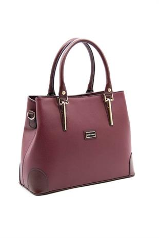 Silver & Polo SP667 Kadın El Çantası Düz Bordo
