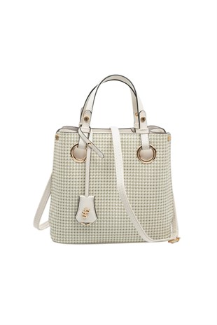 Silver & Polo SP975 Kadın El Çantası King Desen Yeşil-Kemik