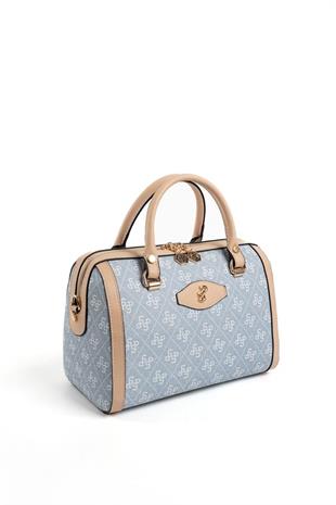 Silver & Polo SP1091 Kadın El Çantası Monogram Mavi-Ten