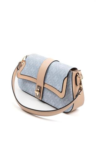 Silver Polo SP1177 Kadın Omuz Çantası Monogram Mavi-Ten