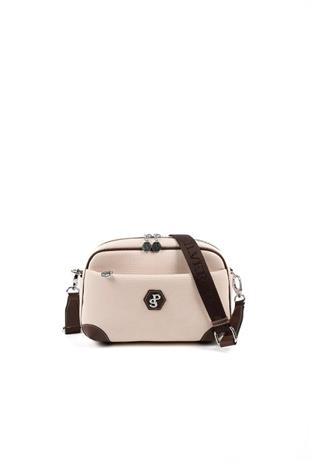 Silver & Polo SP1094 Kadın Çapraz Çanta Petek Bej-Kahve