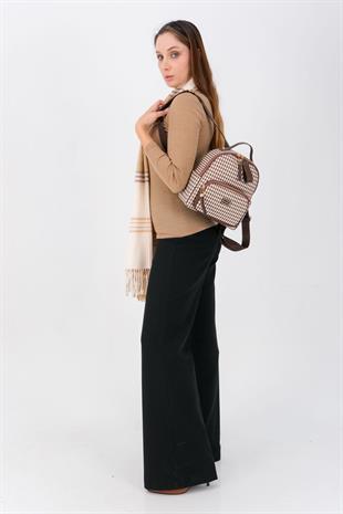 Silver & Polo Kahve Sarı - Kahve SP1130 Kadın Sırt Çantası