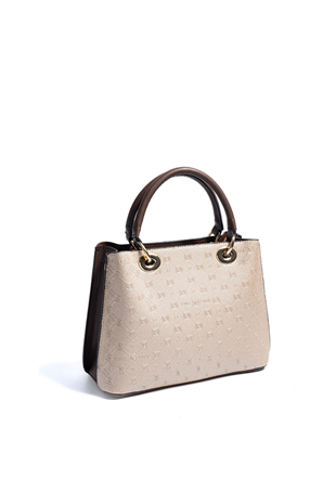 Silver & Polo SP1272 Kadın El Çantası Logolu Nut-Kahve