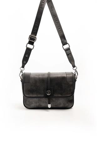 Silver & Polo SP1182 Kadın Çapraz Çanta Petek M.Gümüş-Siyah