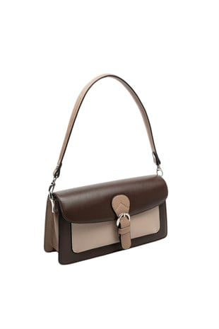 Silver & Polo SP1279 Kadın Çapraz Çanta Düz Kahve-M105 Koyu Bej-Latte