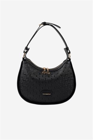 Silver & Polo SP1263 Kadın Omuz Çantası Logolu Siyah-Siyah